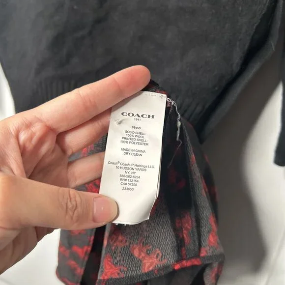 Coach Horse And Carriage Black Side Button Sweater Dress Women's Size X-Small XS - Picture 8 of 9